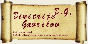 Dimitrije Gavrilov vizit kartica